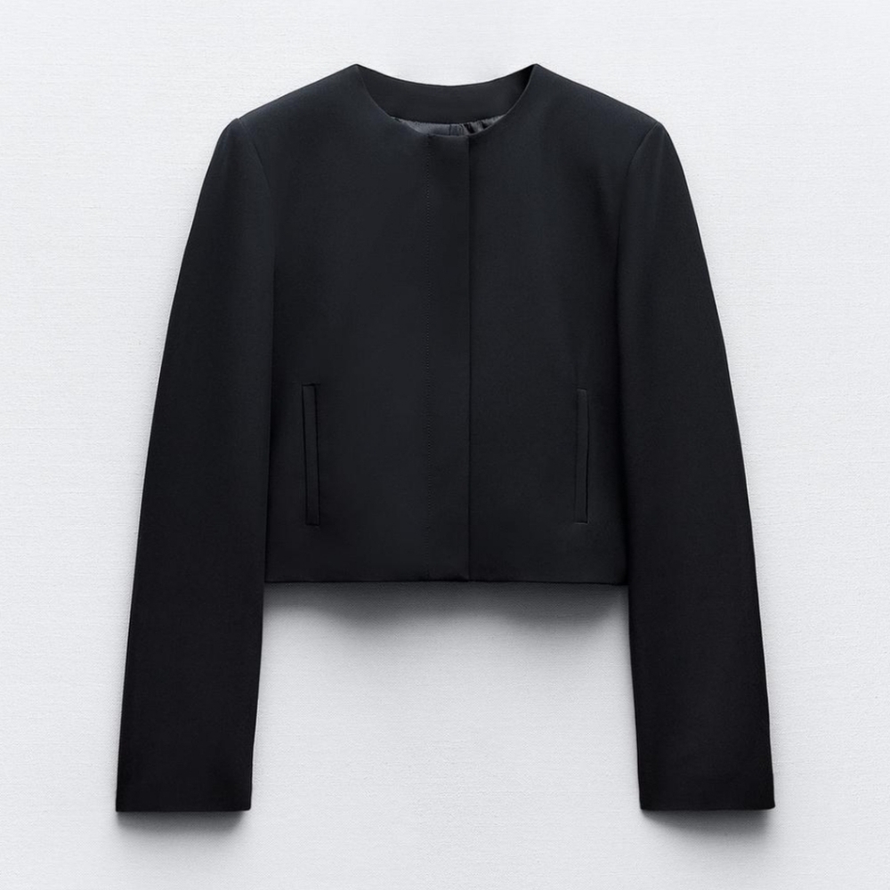 Zara Elegant Navy Blue Women's Suit Jacket